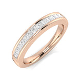 0.50ct Lab-Grown D/VVS Round Cut Diamond Half Eternity Ring.