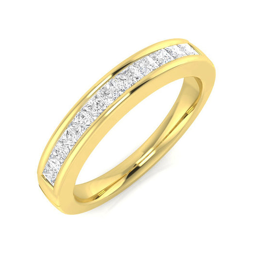 0.50Ct Rose Gold Princess Cut Channel Set Diamond Band