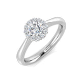 Natural Round Diamond Halo Engagement Ring