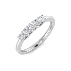 0.30Carat D-E/VS Lab Grown Diamond 5 Stone Wedding Ring 9k White Gold Ready To Ship