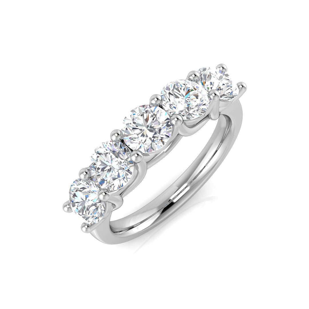 5-Stone Ring Lab Grown Diamond 0.30-2.10ct D/VVS Round Cut