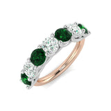 Emerald Half Eternity Ring in Gold
