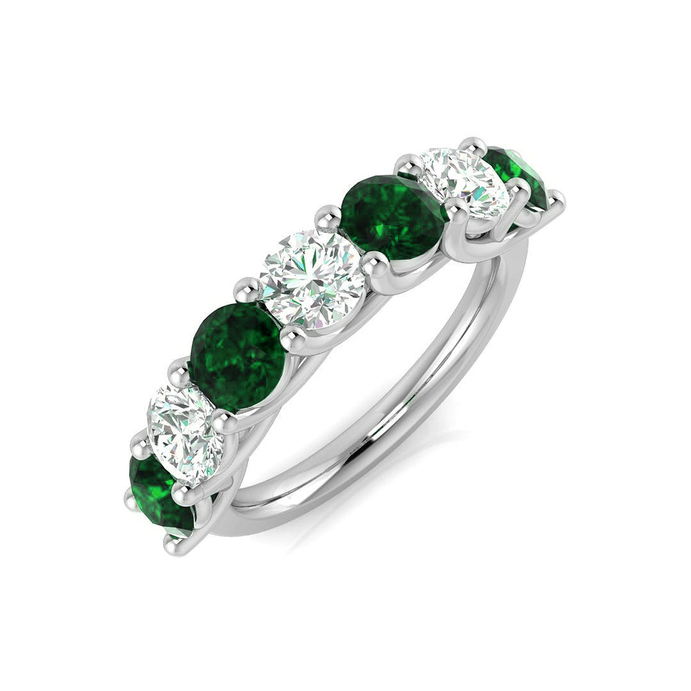 Emerald Half Eternity Ring for Women