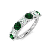 Emerald Half Eternity Ring for Women