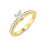 Diamond Chevebibg Engagement Ring | 0.5ct | Hallmarked Gold & Platinum