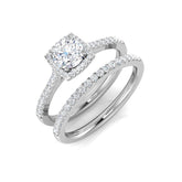 Natural Round Cut Diamond Halo Engagement Ring