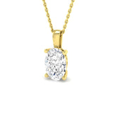 Lab Grown Oval Diamond Necklace | Solitaire Pendant | UK Made Gold & Platinum