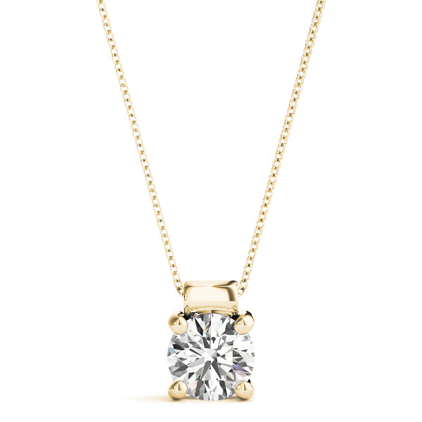 D-VVS Lab-Grown Round Solitaire Diamond Pendant For Women.