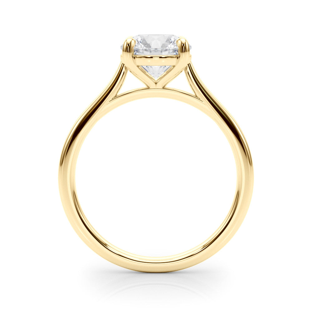 Lab-Grown Round Diamond Solitaire Engagement Ring, D Color VVS Clarity
