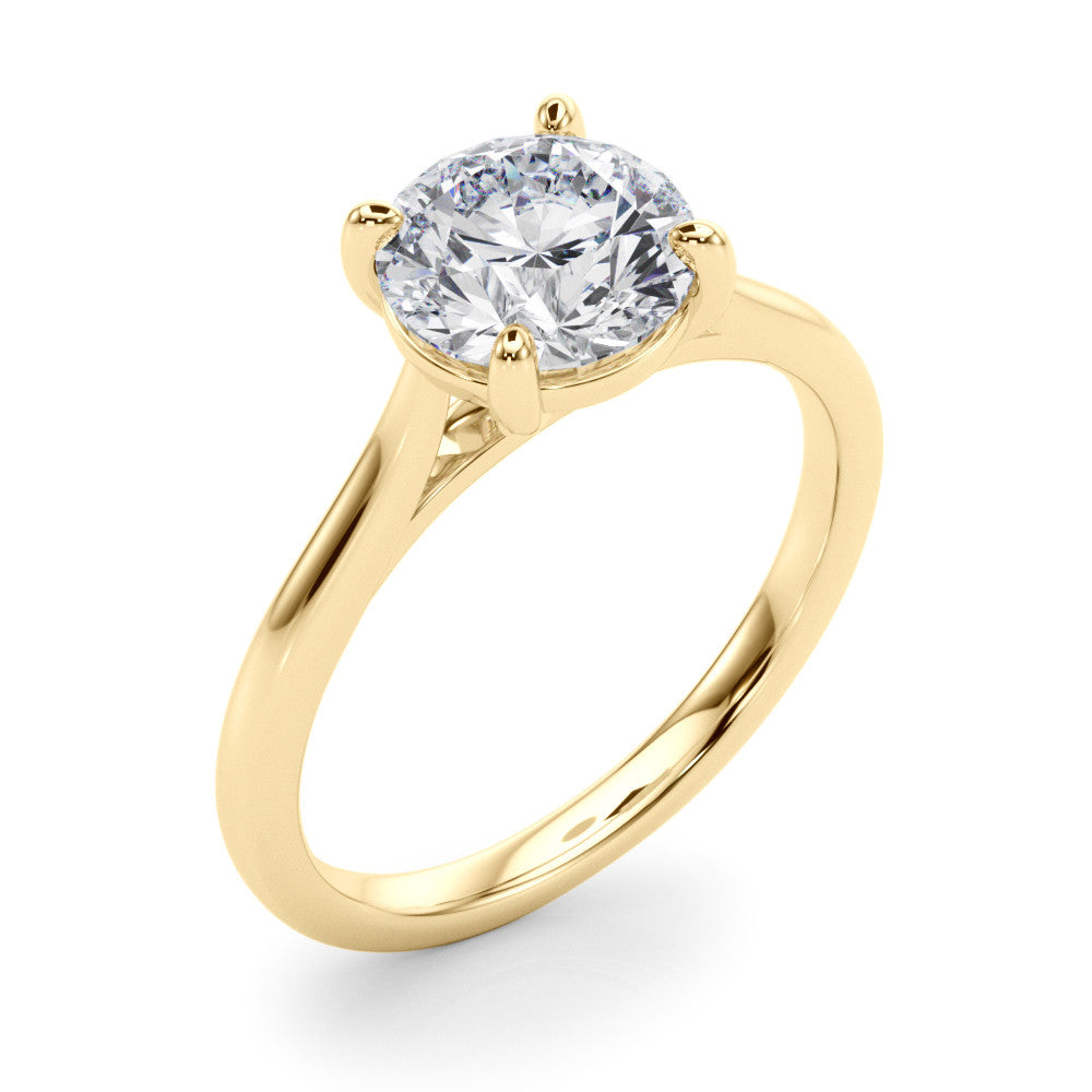 Lab-Grown Round Diamond Solitaire Engagement Ring, D Color VVS Clarity