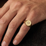 Star Signet Lab Diamond Ring in 18k Gold Vermeil
