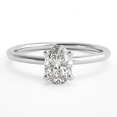 IGI Lab-Grown Oval Diamond 4 Claw Solitaire Engagement Ring, D Color VVS Clarity