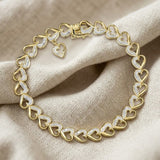 Diamond Heart Bracelet in 18k Gold Vermeil