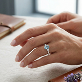 Oval Aquamarine Engagement Gold Ring