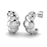 Stunning 0.25Ct Scattered Diamond Bubble Hoop Earrings in White Gold