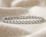 0.19ct Diamond and Silver Twist Bracelet