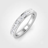 Baguette & Round Cut Half Eternity Ring Anniversary Gift Diamond