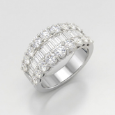 Elegant baguette and round diamond eternity band by Fine Diam.