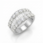 Elegant baguette and round diamond eternity band by Fine Diam.