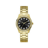 GUESS Damenuhr GW0111L2 – Schwarzes Zifferblatt, goldfarbener Edelstahl