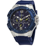 GUESS Men's Genesis Watch W1254G1 – Blue Dial, Stainless Steel Case