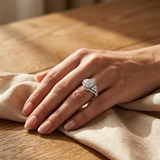 18K White Gold Cluster Halo Diamond Engagement Ring | 0.75ct | Hallmarked Gold & Platinum