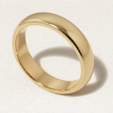 D Shape Plain Wedding Band for Women Anniversary Gift Gold Ring