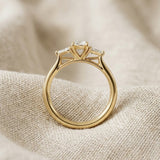 Evoke 3 Stone Oval Cut Lab Diamond Ring 0.50ct in 18K Gold Vermeil