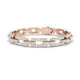 High Sparkle Round Diamond Paperclip Bracelet