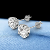 Lab-Grown Diamond Stud Earrings For Women, Round Brilliant Cut Martini Prong Setting