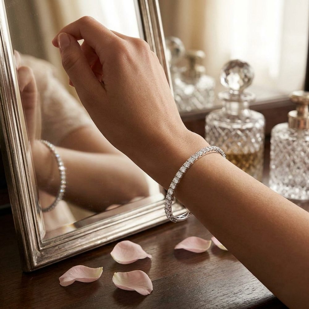 Prong Set Diamond Bangle, Hinged Diamond Bangle