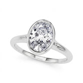 IGI Certified Lab Grown Oval Diamond Bezel Solitaire Engagement Ring