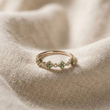 4 Clover Lab Emerald Ring 0.18ct in 18K Gold | FineDiam