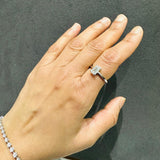 IGI Certified 1.55Ct Emerald Cut Lab Grown Diamond Solitaire Ring Sterling Silver Proposal Ring