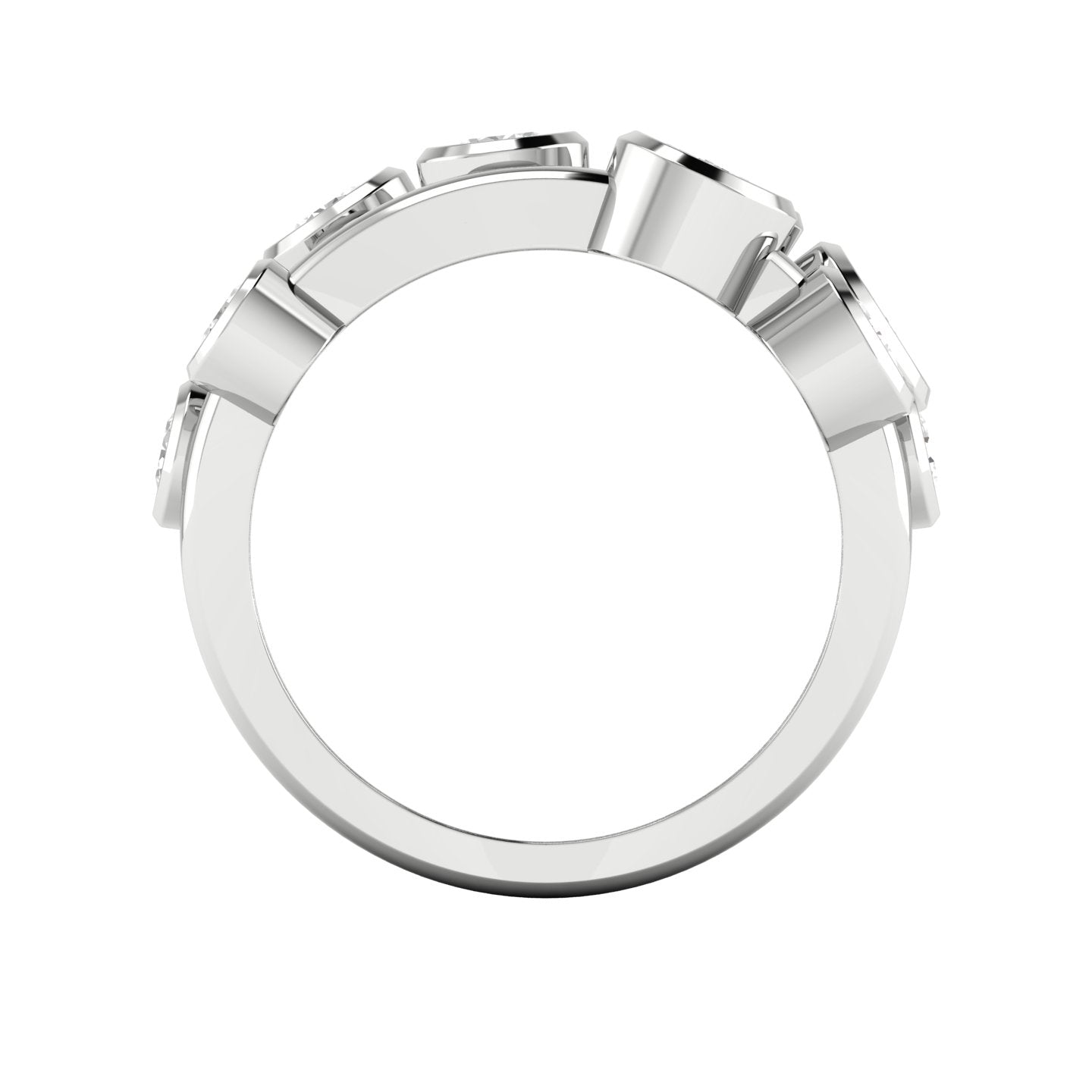 Lab-Grown Diamond Bubble Ring 2.00 Carat Gold & Platinum Handmade