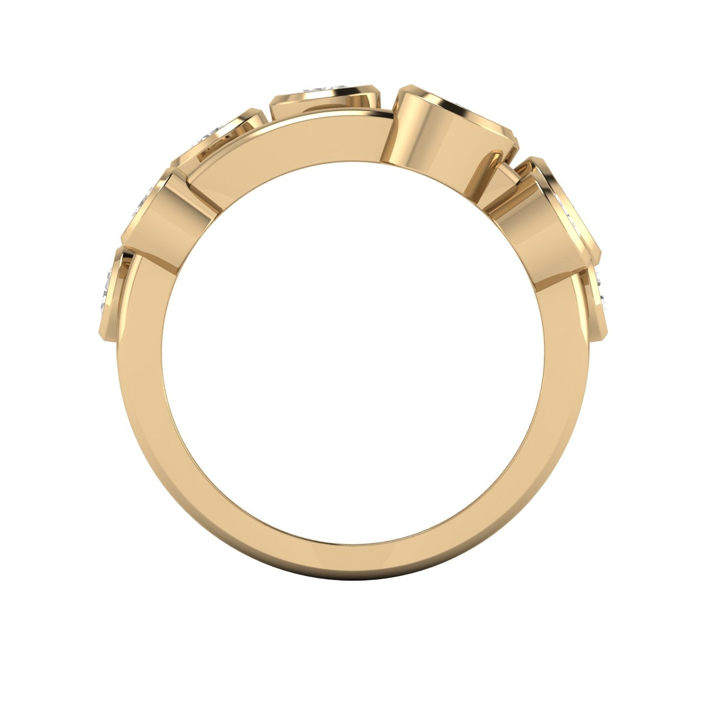 Lab-Grown Diamond Bubble Ring 2.00 Carat Gold & Platinum Handmade