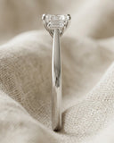 3 Stone Emerald Cut Lab Diamond Ring 0.50ct in 925 Silver