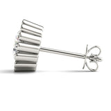 D/VVS-Diamantohrstecker für Damen, im Labor gezüchtet, runder Brillantschliff, florale Fassung