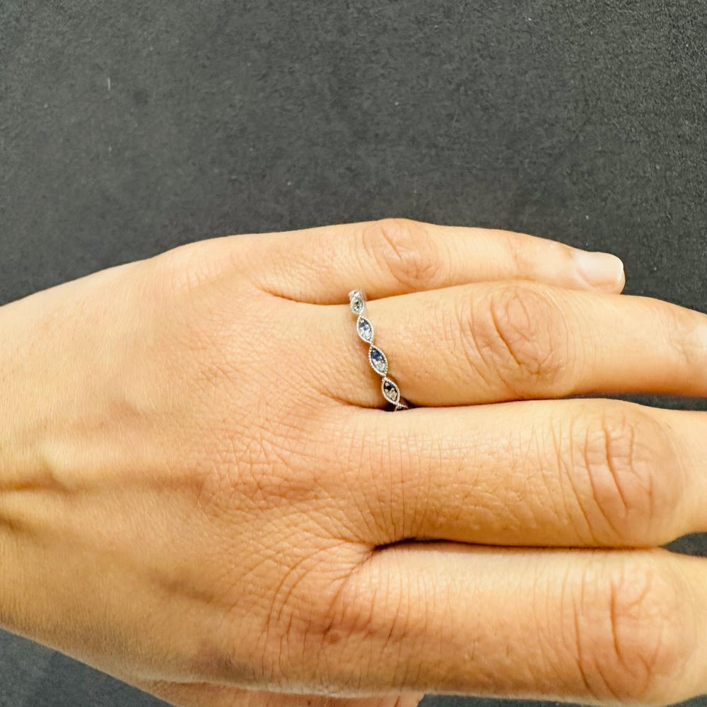 sapphire diamond band gold