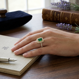 Diamond Sunbury Emerald Ring | 3.5ct | Hallmarked Gold & Platinum