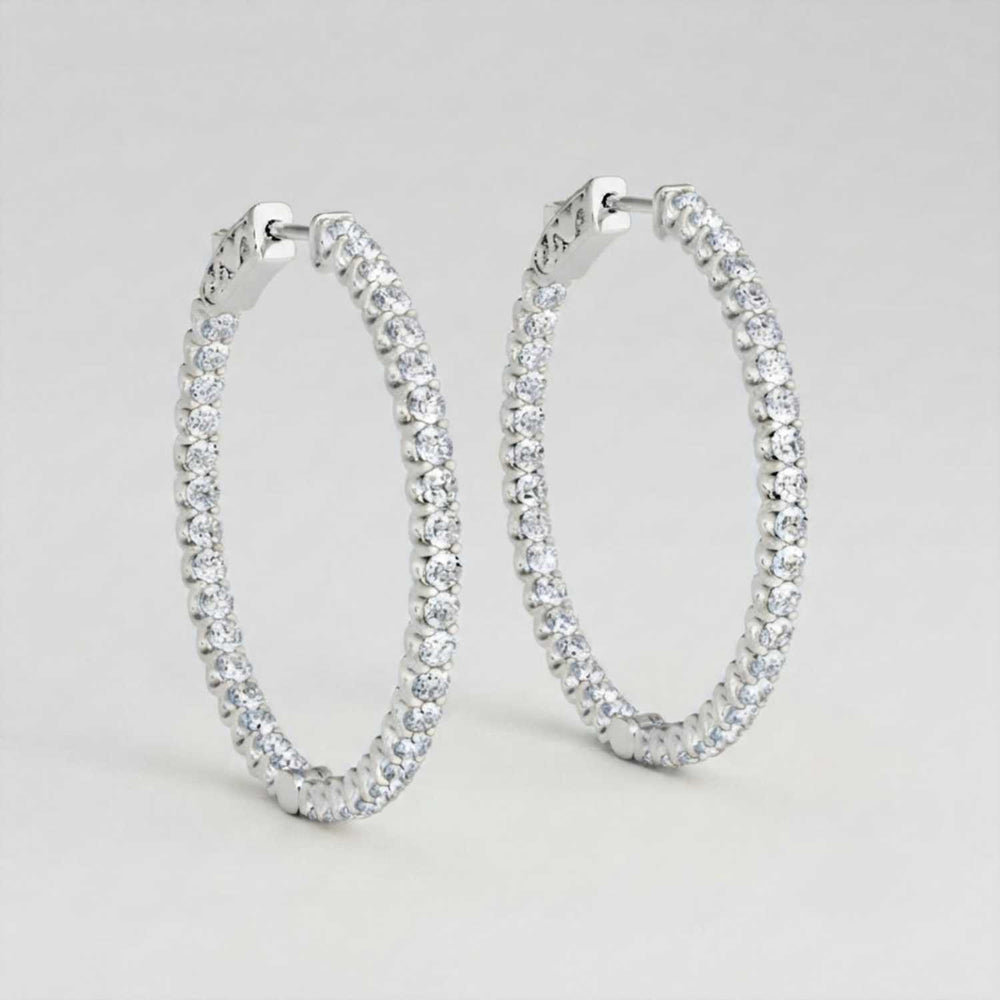 Hoop Earrings 0.50ct Lab Grown Diamond Anniversary Gift for Her