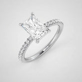 IGI Certified Lab Grown Radiant Diamond Pave Engagement Ring Anniversary Gift