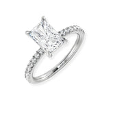 IGI Certified Lab Grown Radiant Diamond Pave Engagement Ring Anniversary Gift