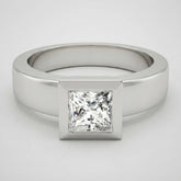IGI Lab Grown Princess Cut Diamond Bezel Engagement Ring Anniversary Gift