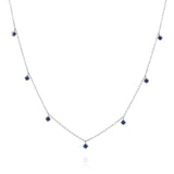 Round Shape Blue Sapphire Stone Necklace