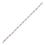 18K White Gold Ruby & Diamond Infinity Link Bracelet with Prong-Set Diamonds