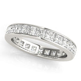 Lab Grown Diamond Princess Cut Channel Set Full Eternity Wedding Ring in Platinum