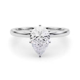 IGI Lab-Grown Pear Diamond 6 Claw Set Solitaire Engagement Ring, D Color VVS Clarity