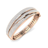 Clover Diamant-Kettenarmband mit Lünetten- und Pavé-Fassung aus Naturdiamanten in Platin