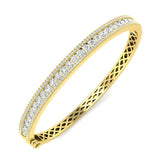 Clover Diamant-Kettenarmband mit Lünetten- und Pavé-Fassung aus Naturdiamanten in Platin
